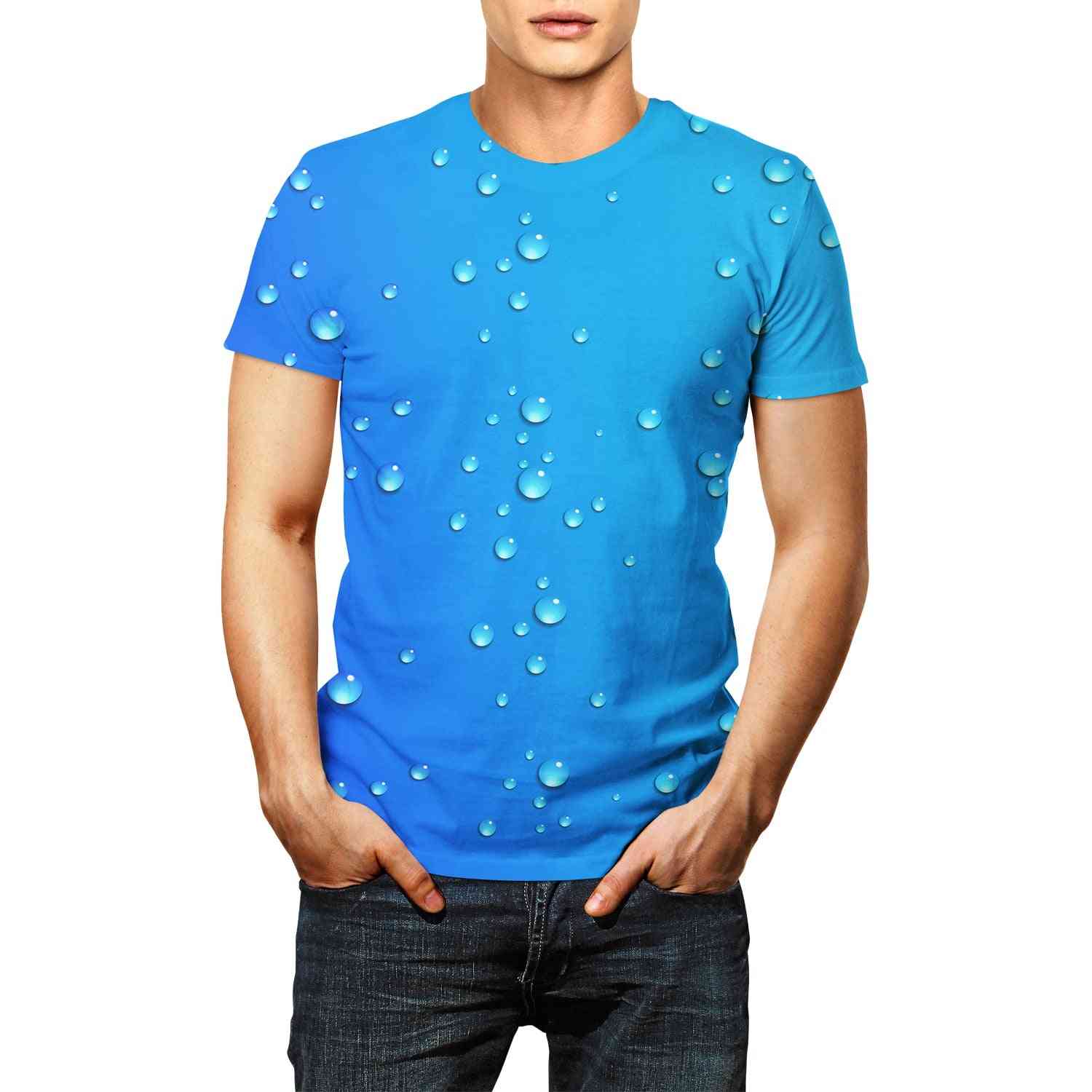 Men's 3d Printing Water Drops T-shirt Summer Short Sleeve