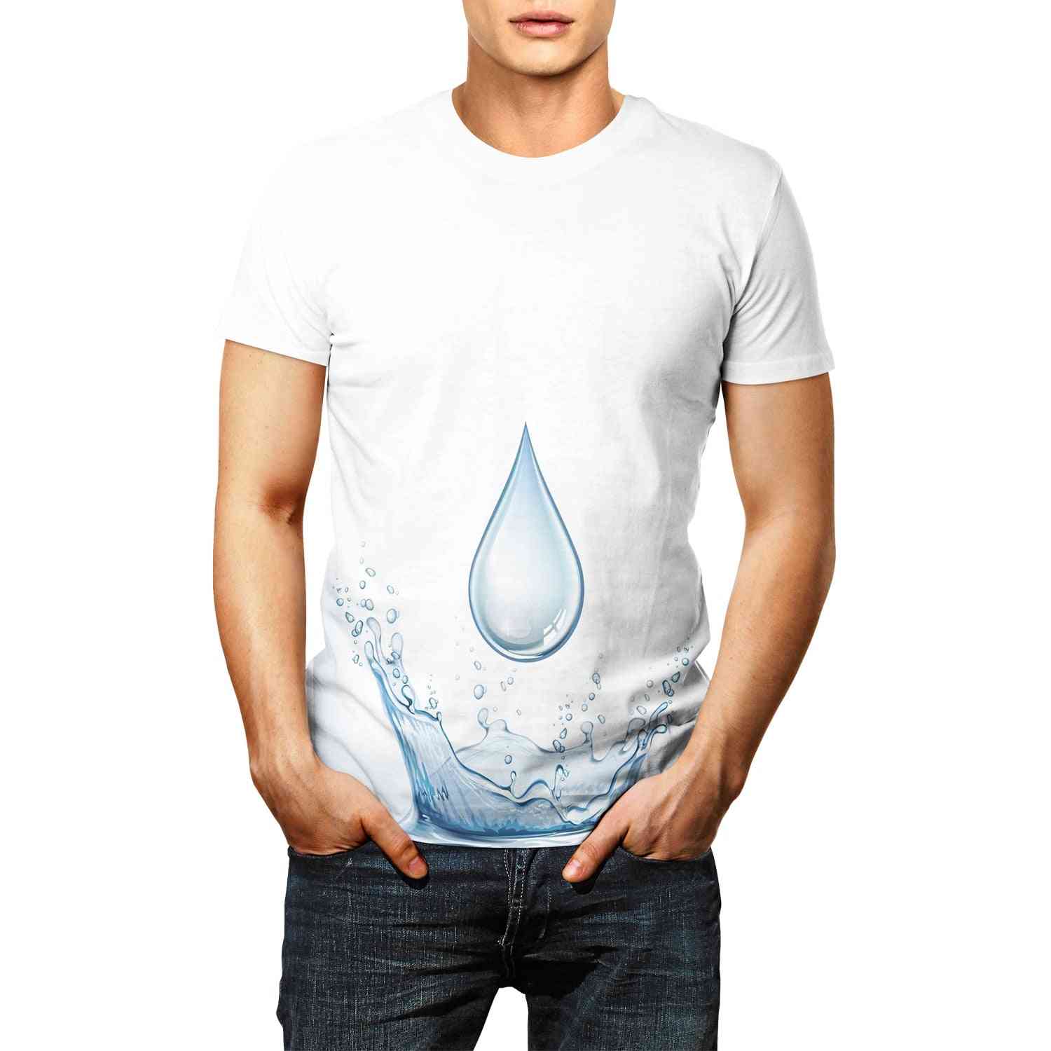 Men's 3d Printing Water Drops T-shirt Summer Short Sleeve