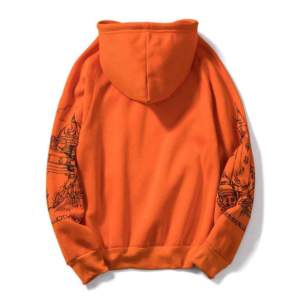 Autumn Printed,  Hooded  Pullover, Sweatshirts