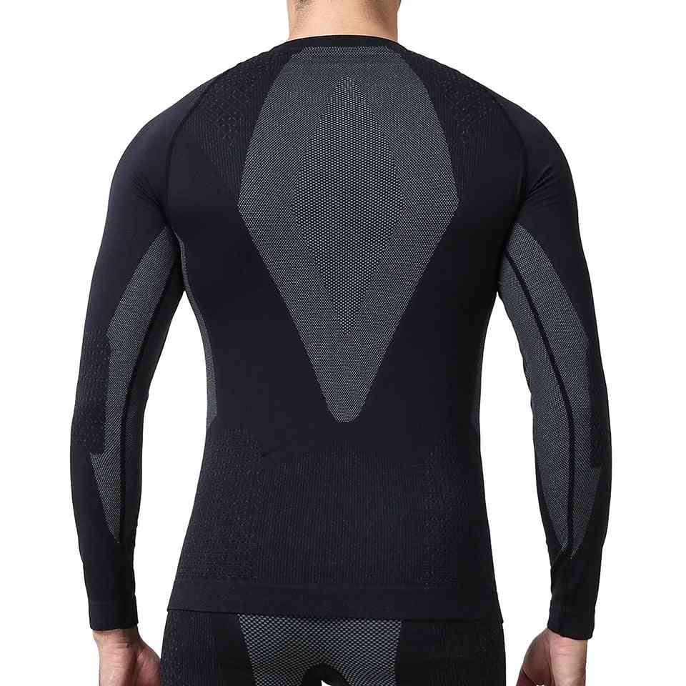 Men's Winter Gear Ski Thermal Underwear Sets, Long Sleeve Top Exercise Clothes Shirts And Pants