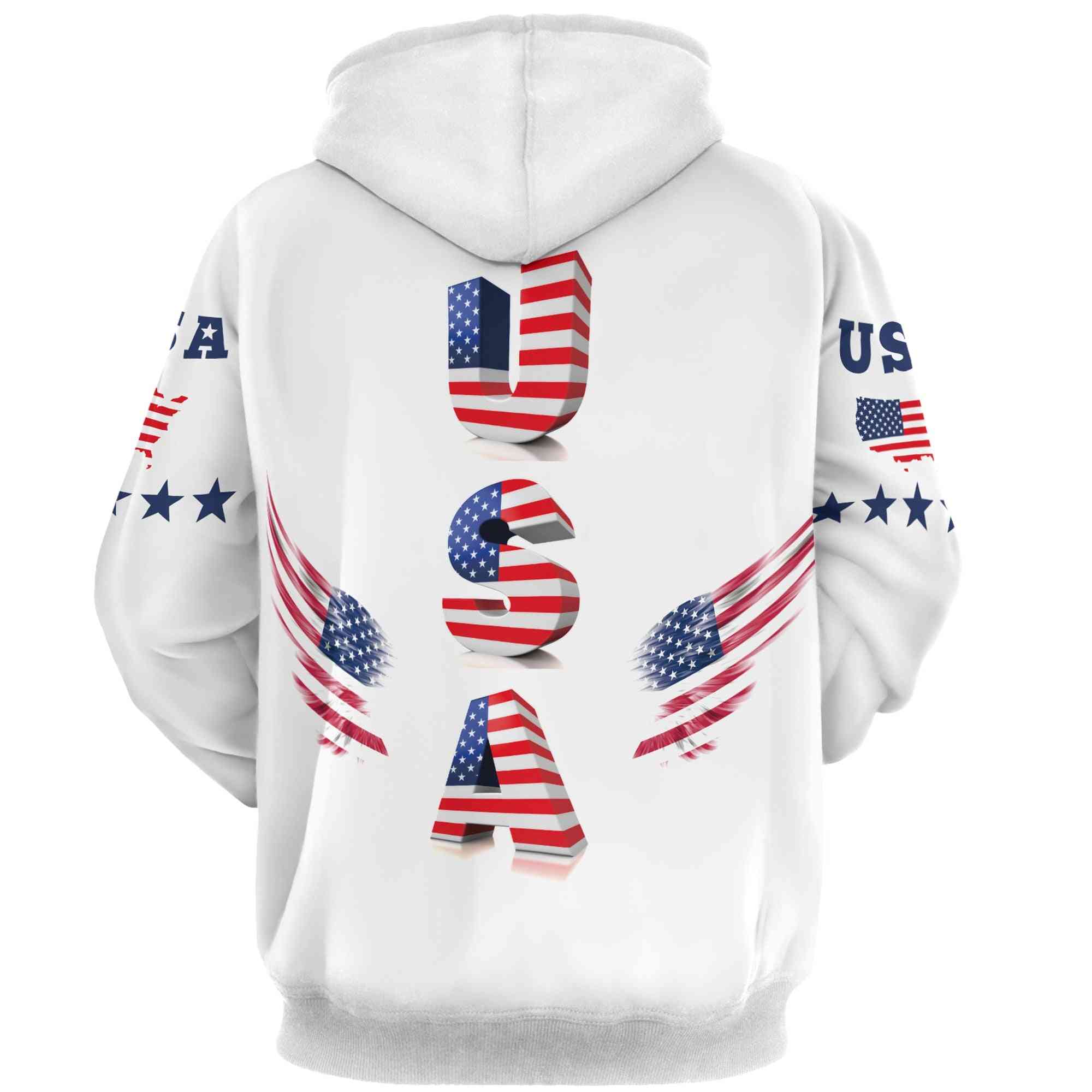 Sweat à capuche 3D Fun Design USA Flag