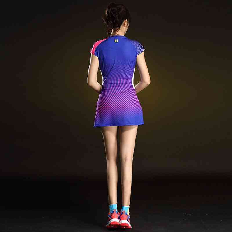 Tenisowa sukienka sportowa damska odzież do badmintona ze spodenkami ochronnymi