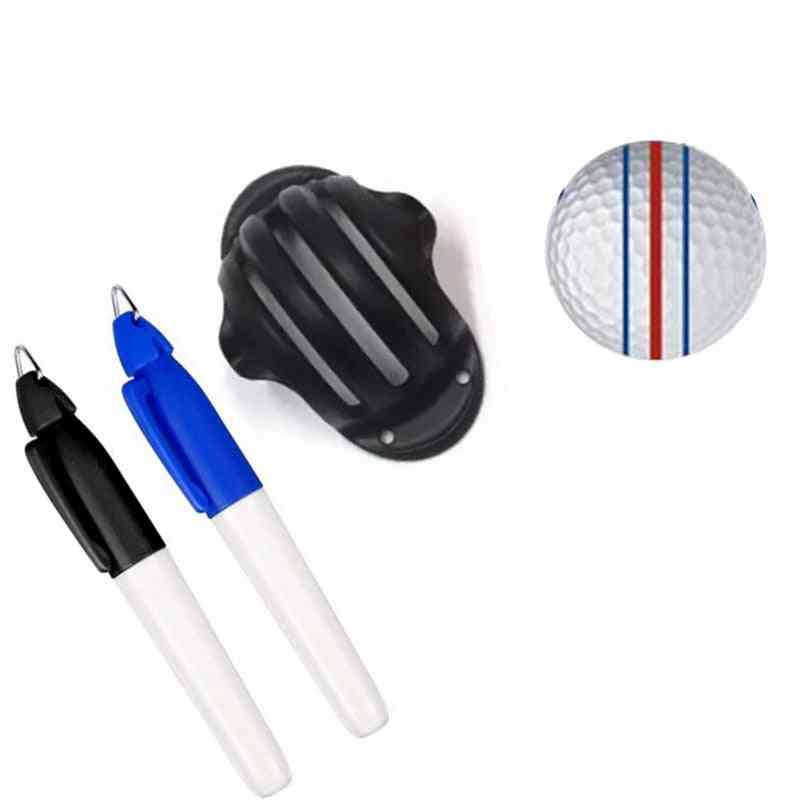Linha de alinhamento de bola de golfe, marcas de marcador, marca de desenho de modelo para posicionamento de clipe de bola linear