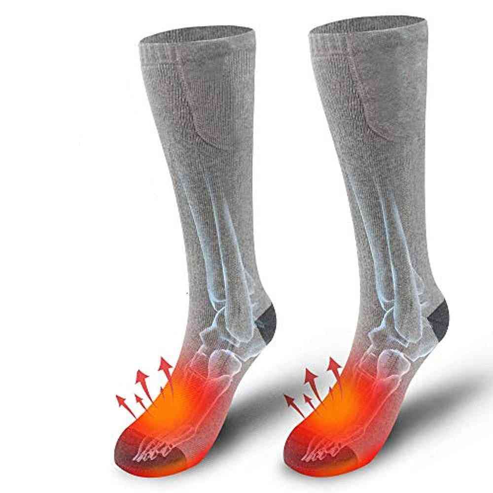 2 Lithium Battery+adjust Thermal Cotton Heated Socks Outdoor Winter Skiing Bicycle Foot Warmer