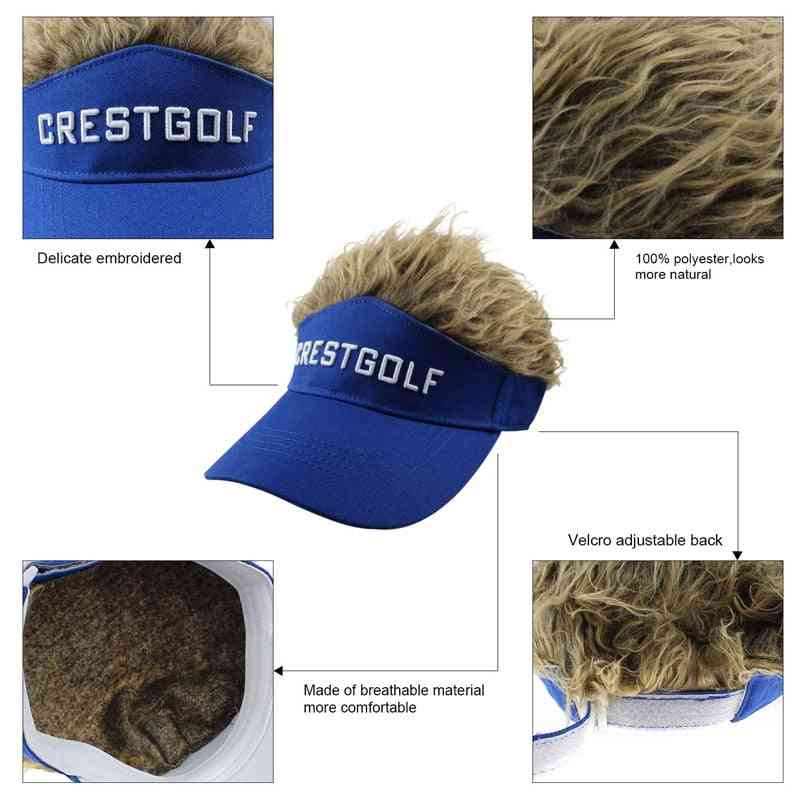 Adjustable Fake Hair Golf Hat, Baseball Cap
