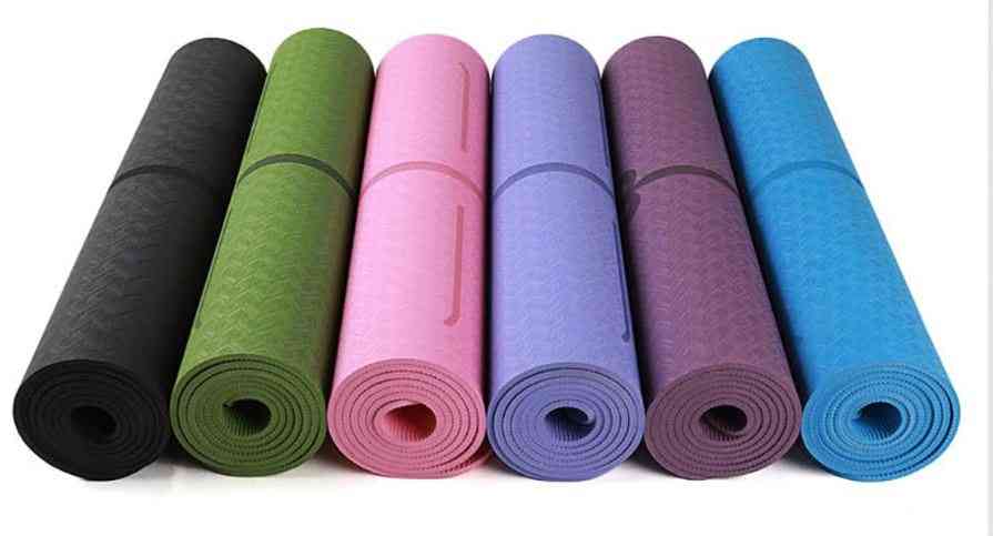 Non-slip Yoga Mat With Position Line For Beginner, Fitness Gymnastics