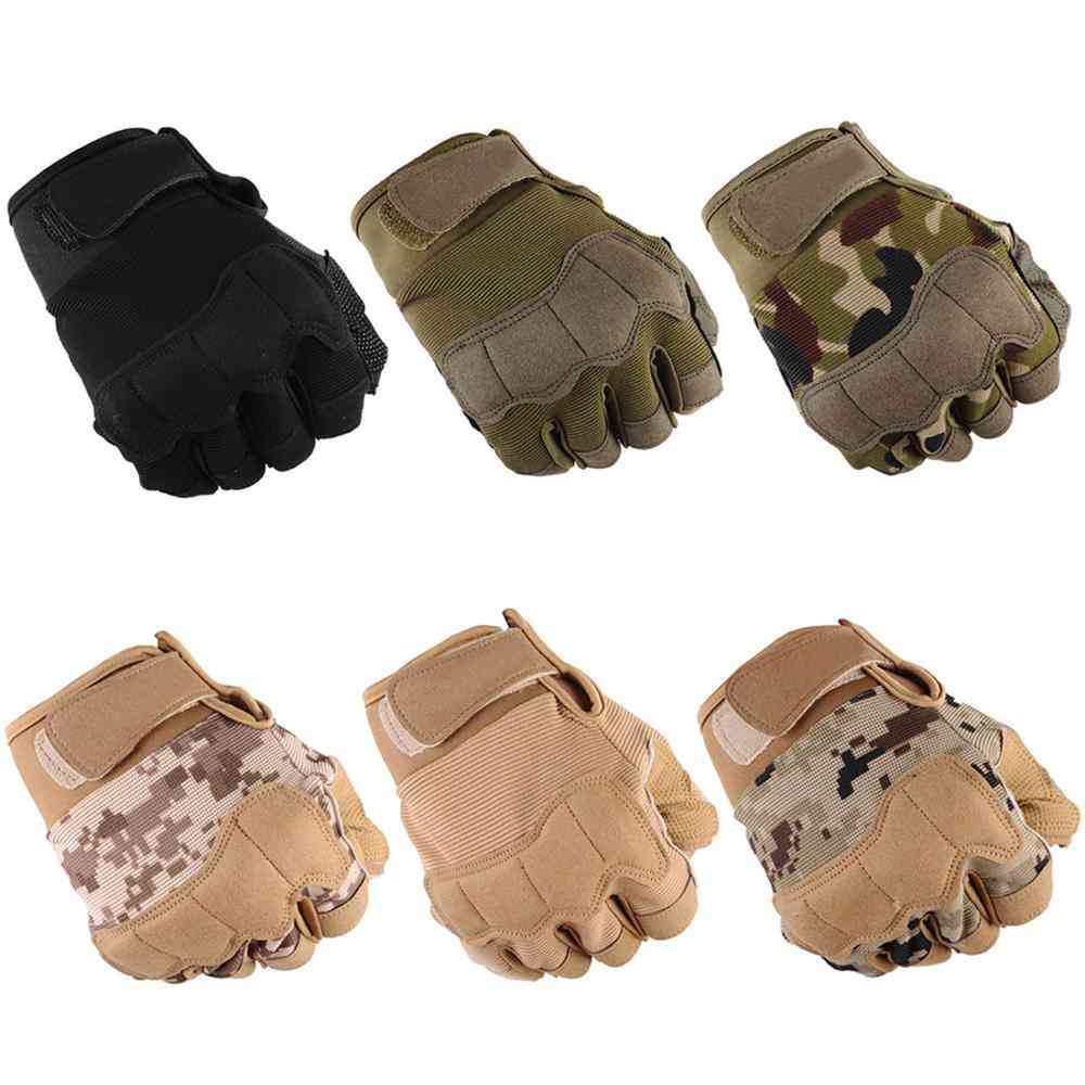 Hunting Half-finger Army, Military, Tactical Gloves, For Fitness, Weight Lifting Gloves