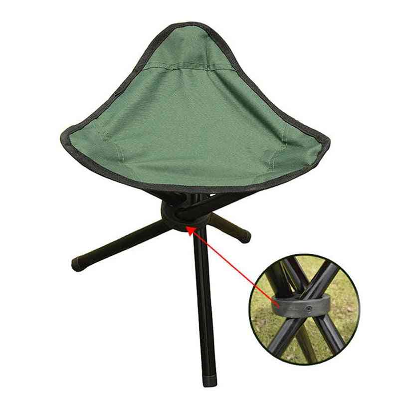 Assento de cadeira dobrável portátil de três pernas para acampamento, dobrável para piquenique, ferramenta para exterior