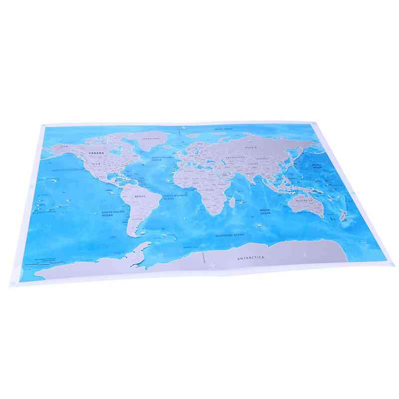 Deluxe, Blue-ocean Scratch Off World Travel-map