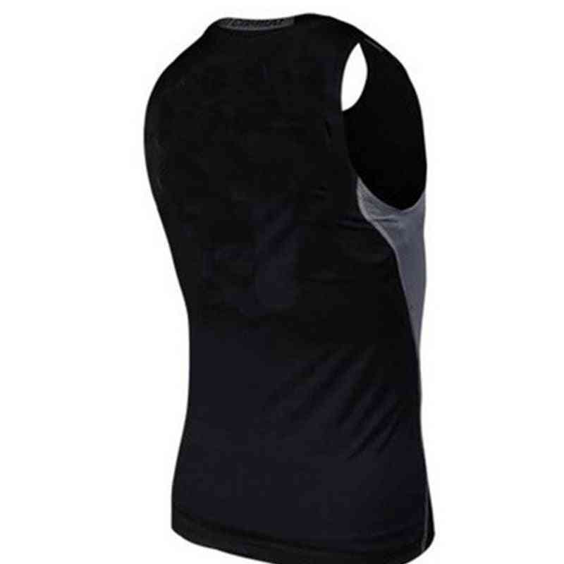 Men Sleeveless Sport Vest Man Compression Sport Tight Shirt