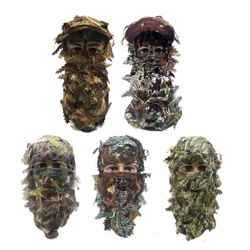 Camouflage Hat And Full Face Mask For Wild Hunting