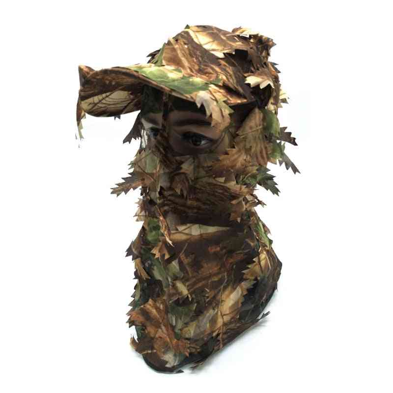 Kamouflagehatt och helmask för vild jakt