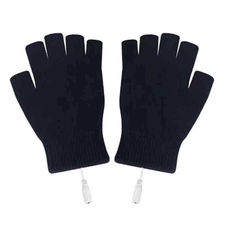 Couverture chauffante usb, thermique, demi-doigt, gants rechargeables