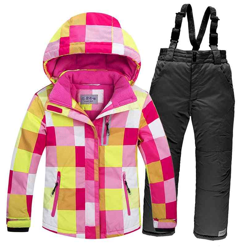 Wiatroodporna, ciepła polarowa kurtka śnieżna i spodnie dla dzieci