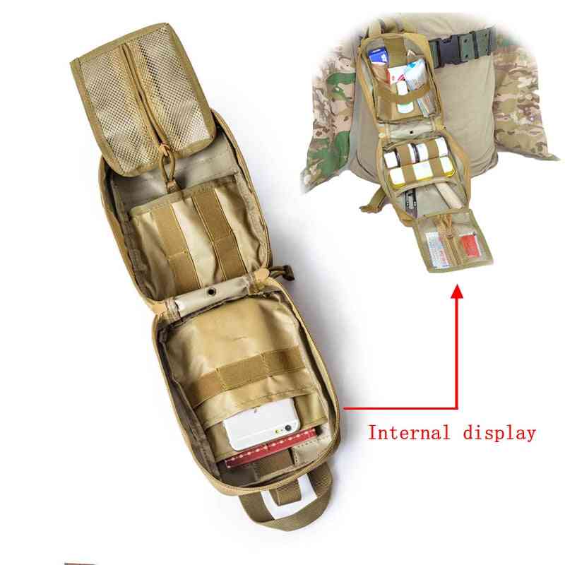Kits de primeiros socorros táticos molle de caça ao ar livre de emergência, maleta médica