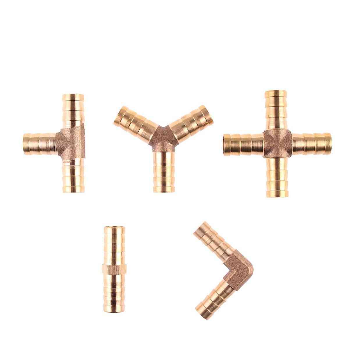 Brass Barb Pipe Fitting Straight Elbow Hose, Copper Barbed Connector Joint Coupler Adapter