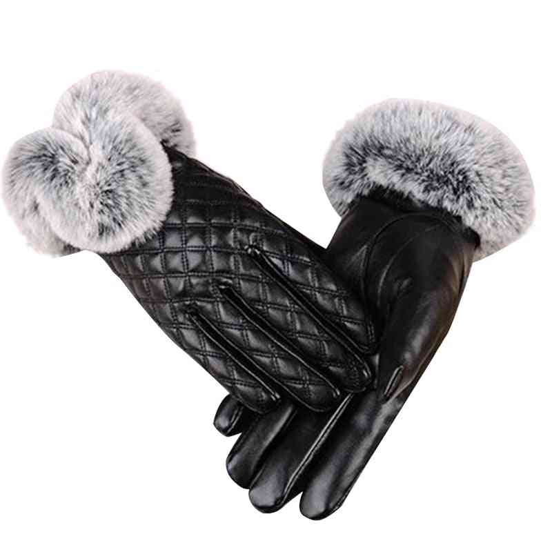 Winter Genuine Sheepskin Leather Gloves