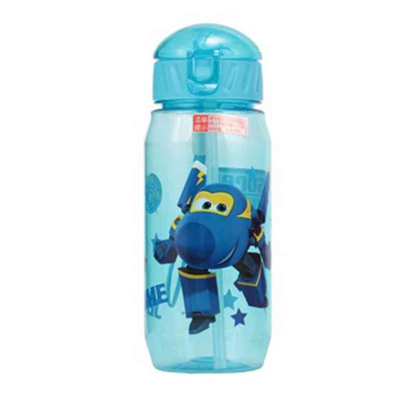 Cartoon Print  Drinking Water Bottle With Straw For Kids