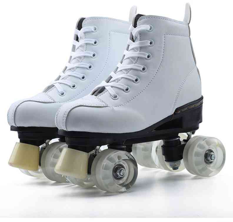 Chaussures de patinage à quatre roues pour enfants pour hommes et femmes - chaussures de plein air pour débutants