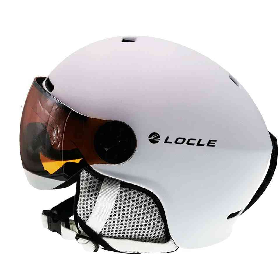 Ultralight, Integrally-molded And Half-covered Ski Helmet With Visor