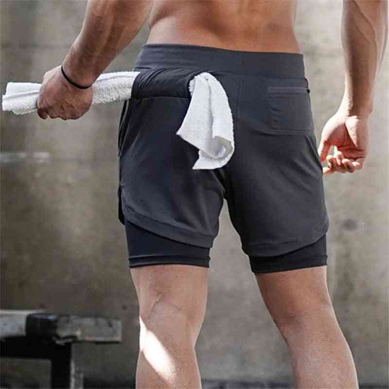 Double-deck Jogging Running Gym Fitness Workout Shorts