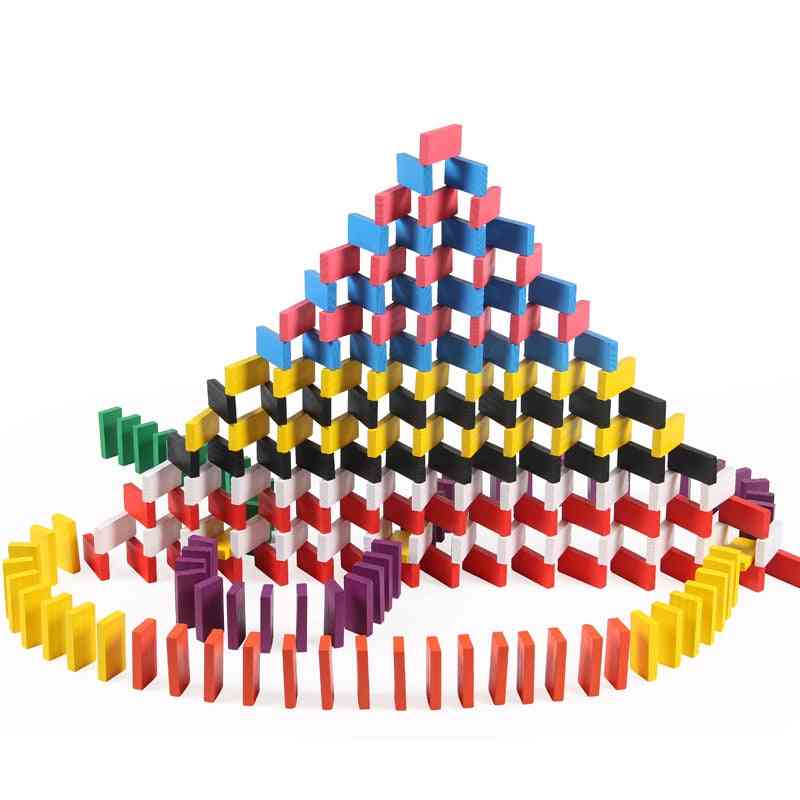 אבני בניין למשחק דומינו צבע / צורה למידה צעצועי עץ צבעוניים חינוכיים לילדים