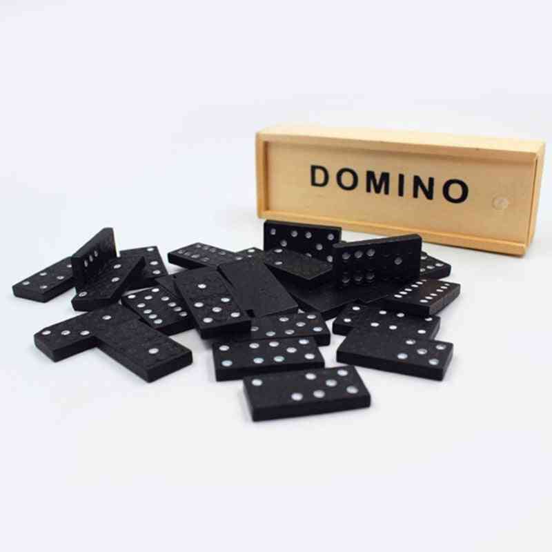 Domino With Wooden Box Set, Traditional Standard Classic Building Construction