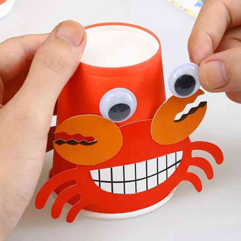 Children 3d Diy Handmade Paper Cups/sticker Material Kit/ Whole Set Kids Kindergarten School Art Craft Educational