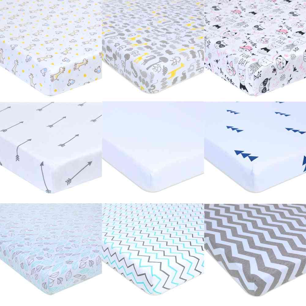 Baby Bed Fitted Sheet, Crib Triangle Design Bedding Protector Cover