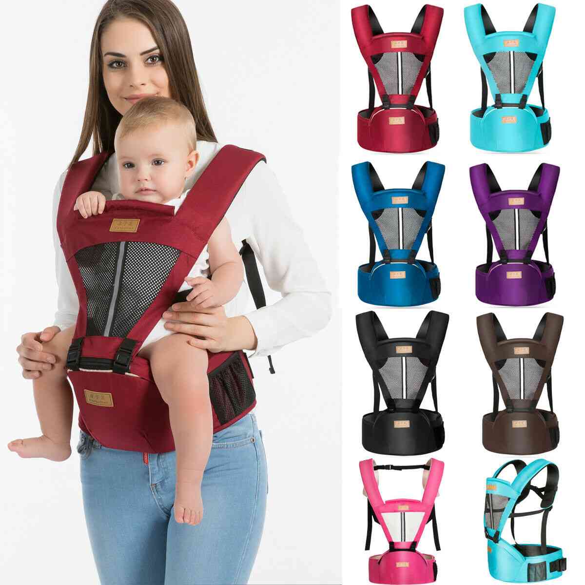 Newborn Baby Carrier Kangaroo, Soft Breathable Adjustable Sling Wrap Portable Hipseat
