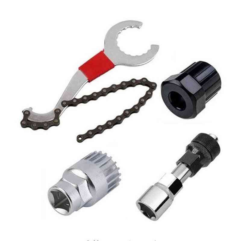 Multifunctional Bicycle Repair Tool Kits, Portable Bottom Bracket Wrench Cassette Freewheel, Chain Remover