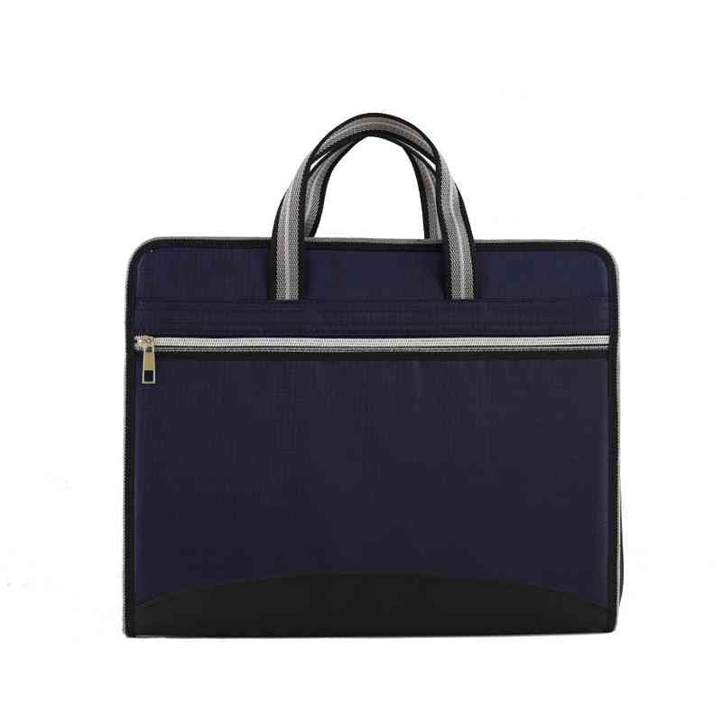 Zipper Waterproof Insert File Bag, Multi Layers Oxford Cloth