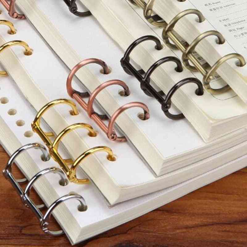 Metal Plated Loose Leaf Book Binder, Hinged Ring Nickel Desk