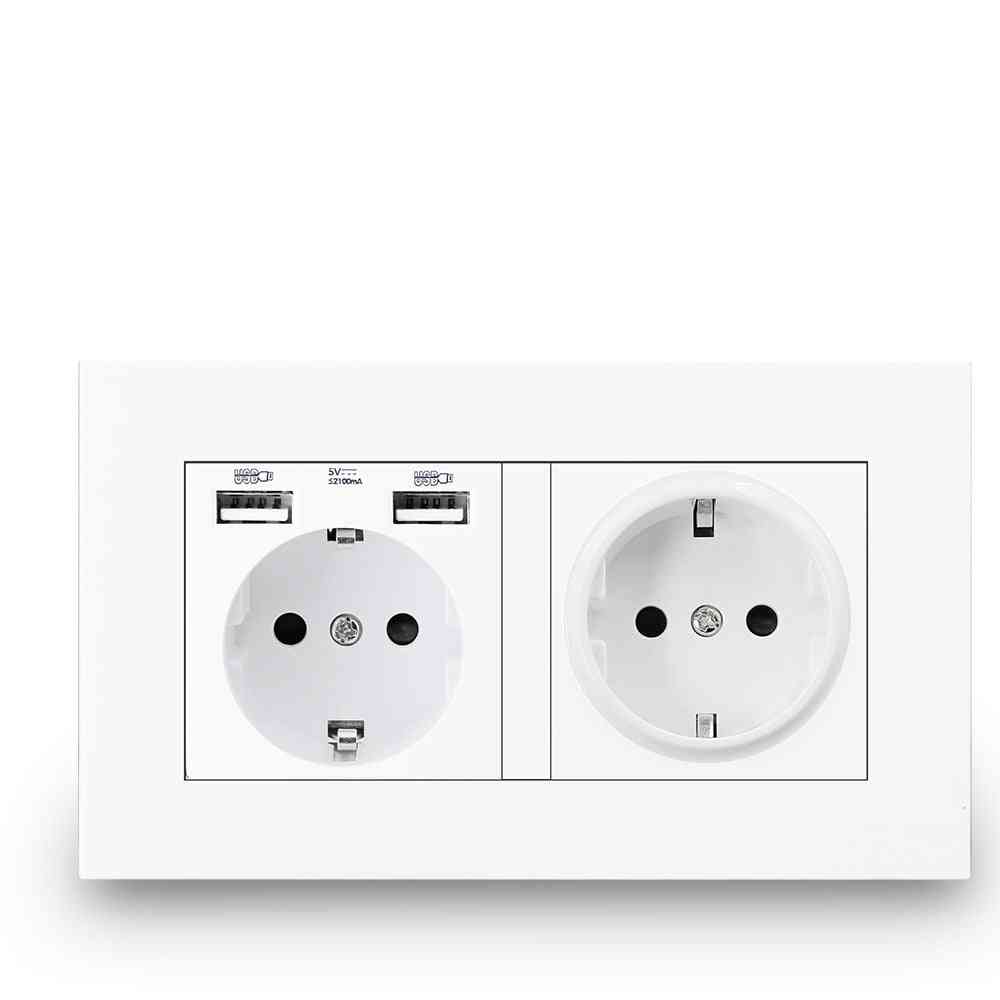 16a Usb Power Outlet-double Frame Wall Socket