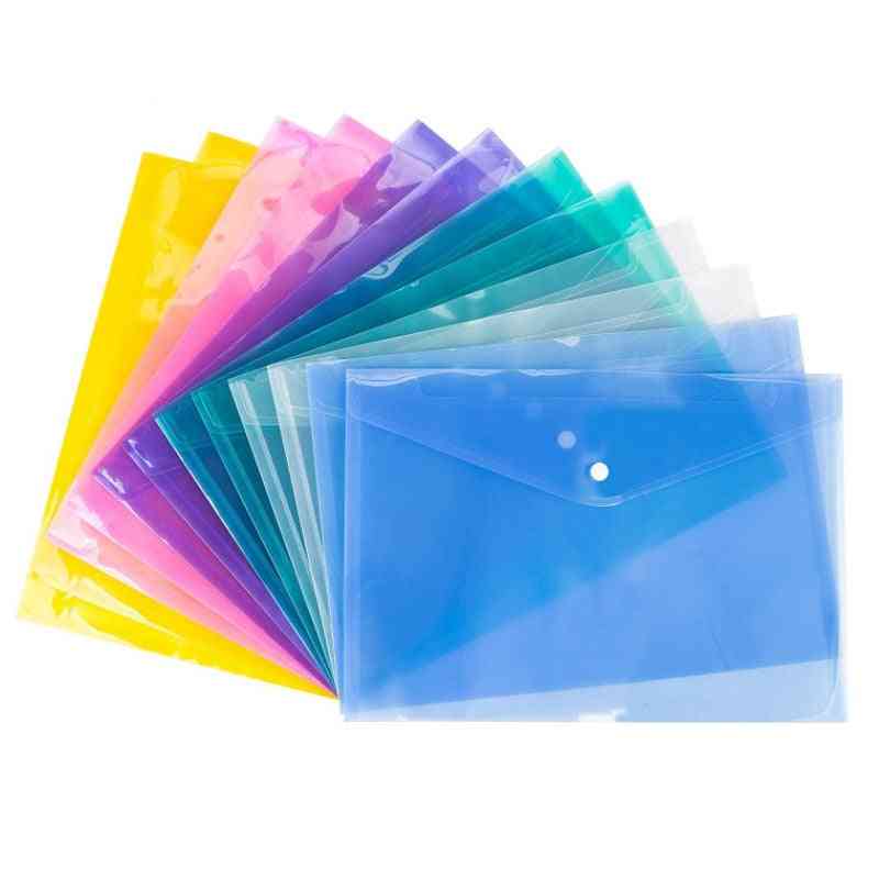 Transparent Plastic Bag File Folder Document Filing Stationery School Office Supplies