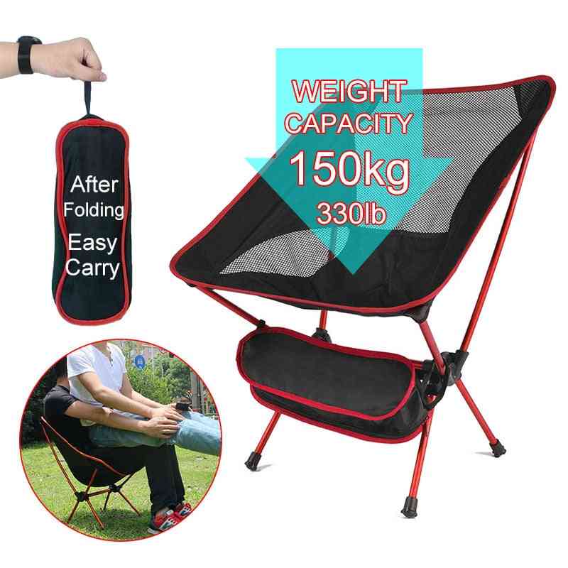 Sammenleggbar campingstol, fiske bbq fotturer ultralett, utendørs verktøy