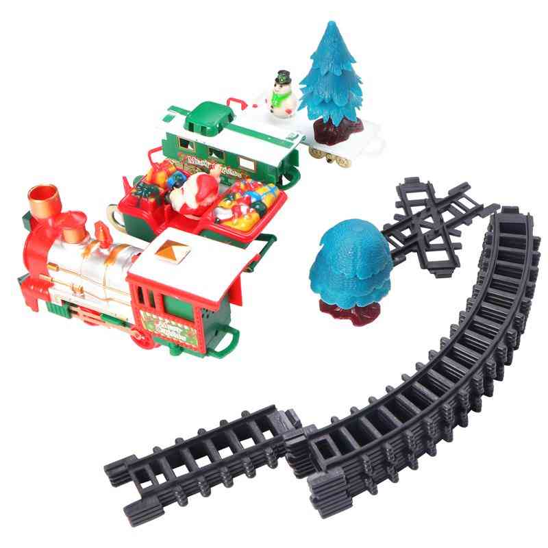 Rc játék vonat fejlámpával, hosszú vágányú síp zenés játék gyerekeknek karácsonyi ajándék
