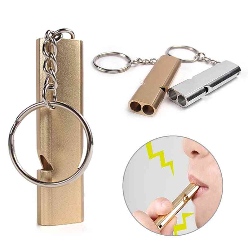 Aluminum Alloy Outdoor Emergency Survival Whistle Keychain