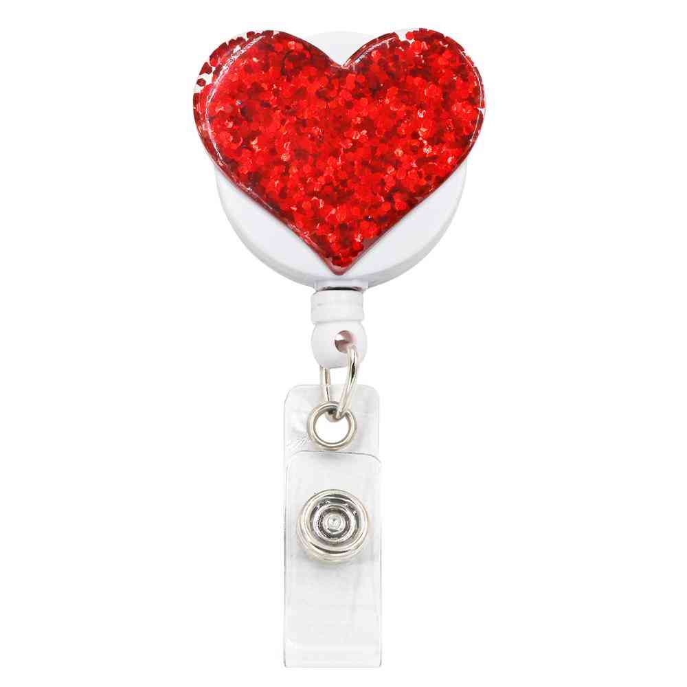 Love Heart Design, Retractable Badge Holder Reels