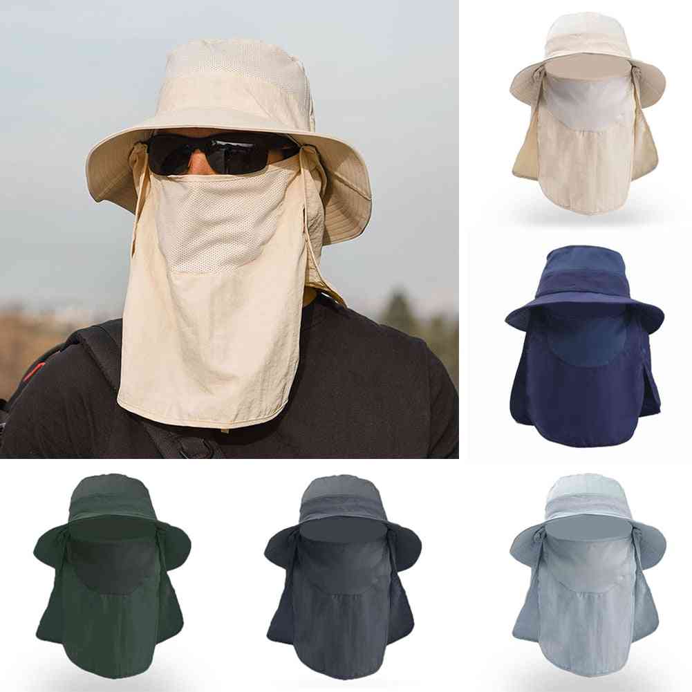 Windproof Sun Hat With Removable Shawl For Fishing, Cycling, Hiking, Camping