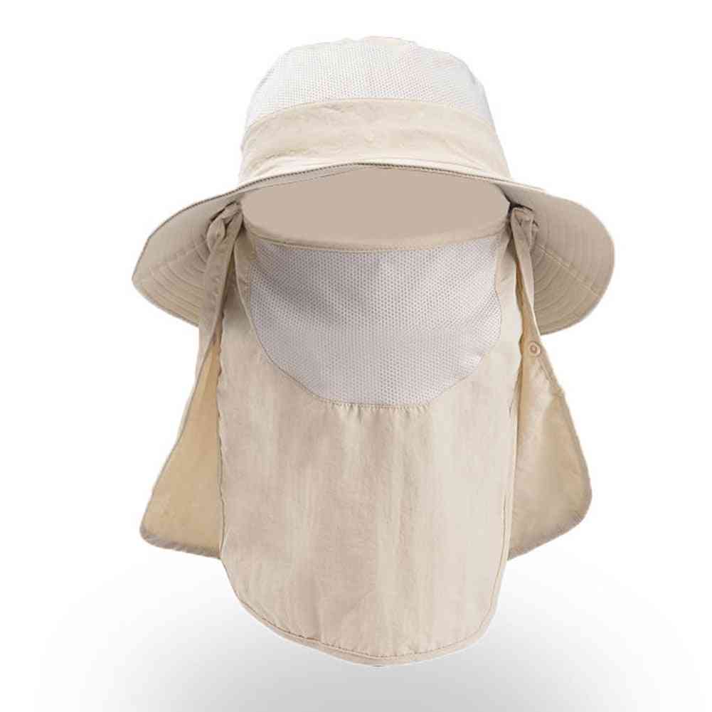 Pălărie de protecție împotriva vântului cu șal detașabil pentru pescuit, ciclism, drumeții, camping