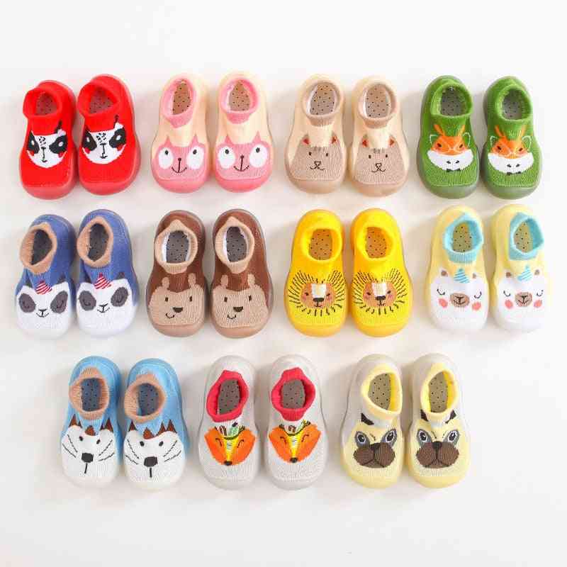 Baby First Walkers Soft Sole Rubber Outdoor Shoes, Cute Animal Booties Anti-slip