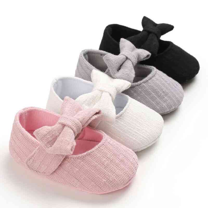 Baby First Walkers odzież buty dla niemowląt, noworodki dziewczynki Princess Bowknot solidne miękkie buty