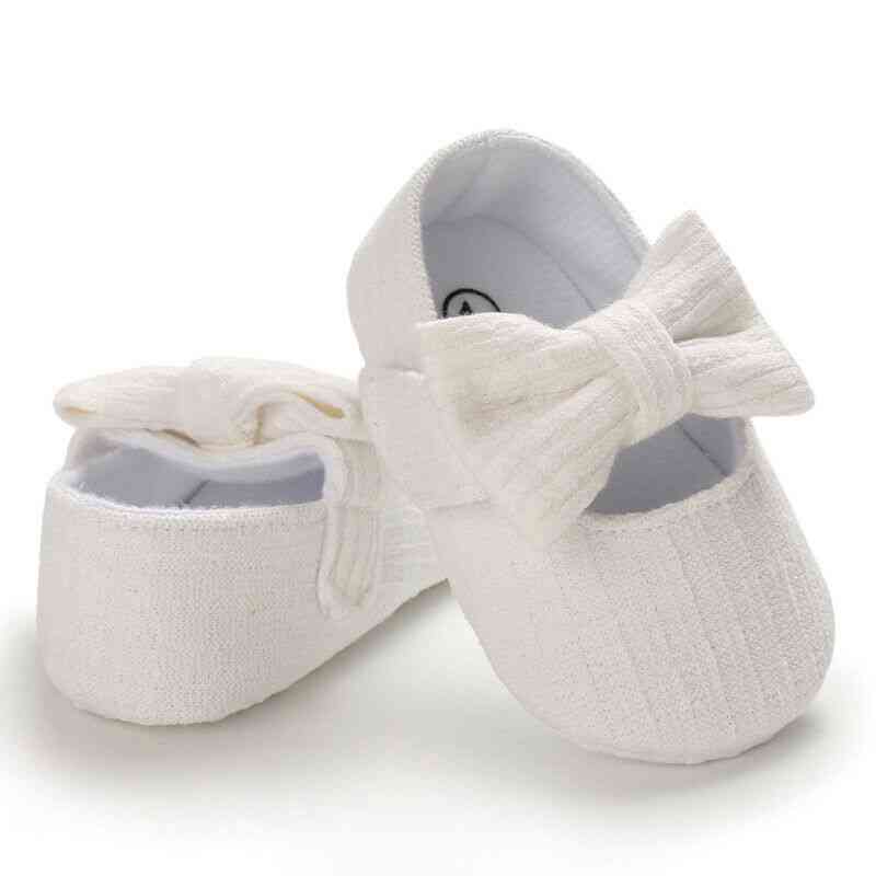 Vauvan ensikävelijöiden vaatteet vauvan kengät, vastasyntyneet tytöt prinsessa rusetti kiinteät pehmeät kengät