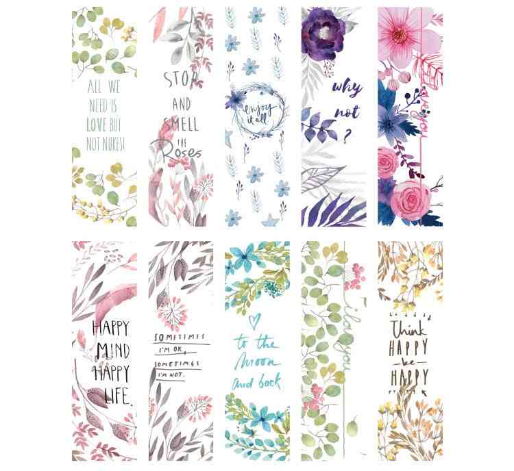 30 stk / æske smukke blomster / grønne planter / bedste ønsker mønster bogmærker