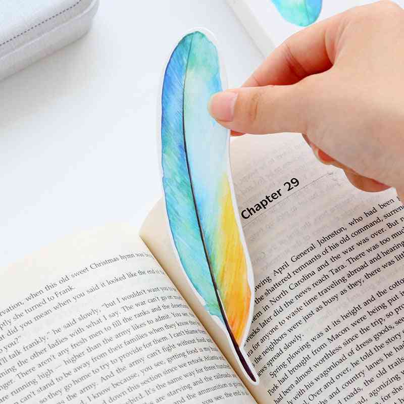 Colorful Feather Shaped, Paper Bookmarks