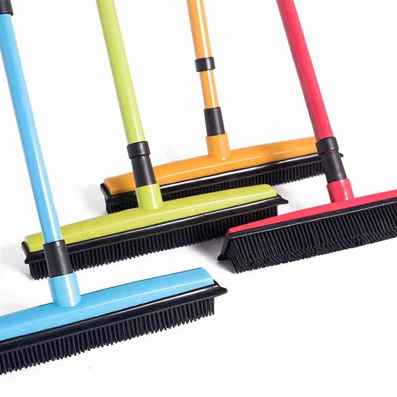 Long Push Rubber Bristles Broom For Pet/ Cat/ Dog/ Hair Carpet