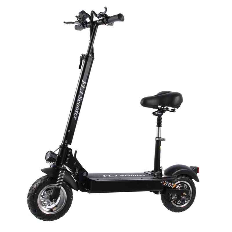 Electric Scooter With Seat Kick Foldable Big Wheel