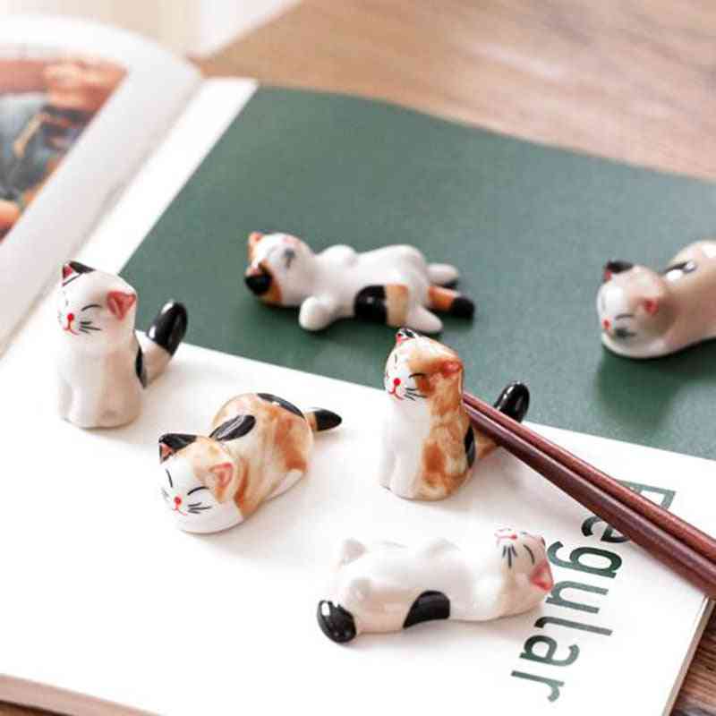 Cute Cat Shape Ceramic Chopsticks Holder