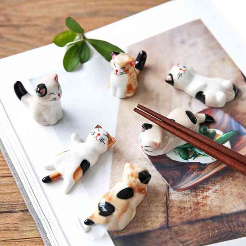 Cute Cat Shape Ceramic Chopsticks Holder